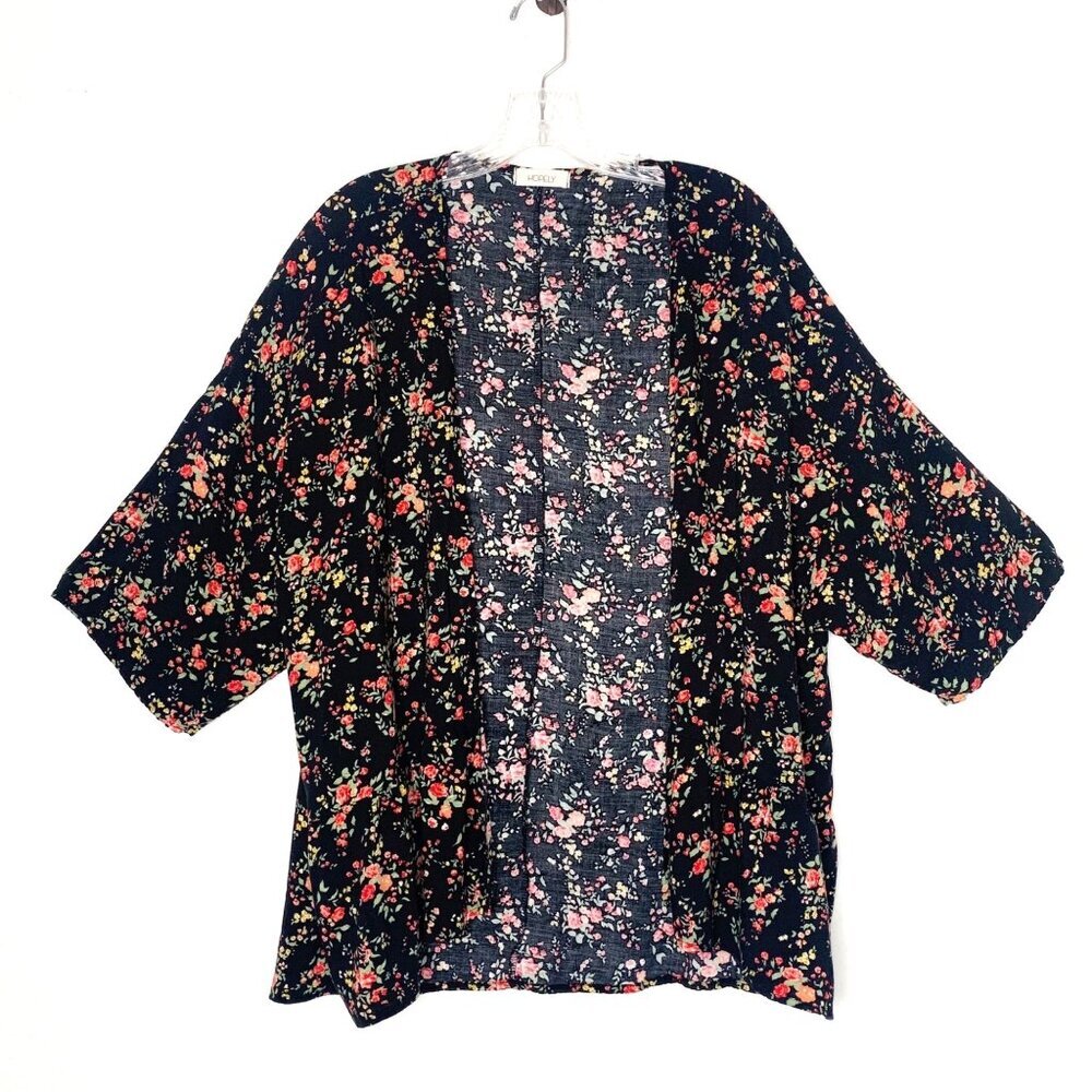 Vintage Y2K Hopely Women’s Size Small Floral Kimono Cardigan